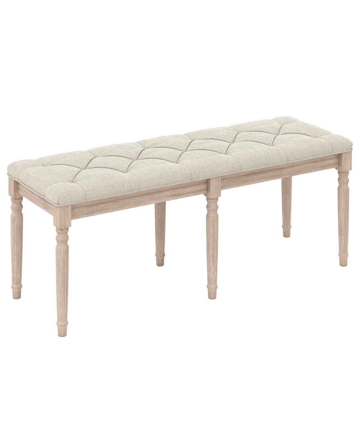 Costway 47.5" End of Bed Bench with Tufted Decoration and Antiqued Legs for Living Room