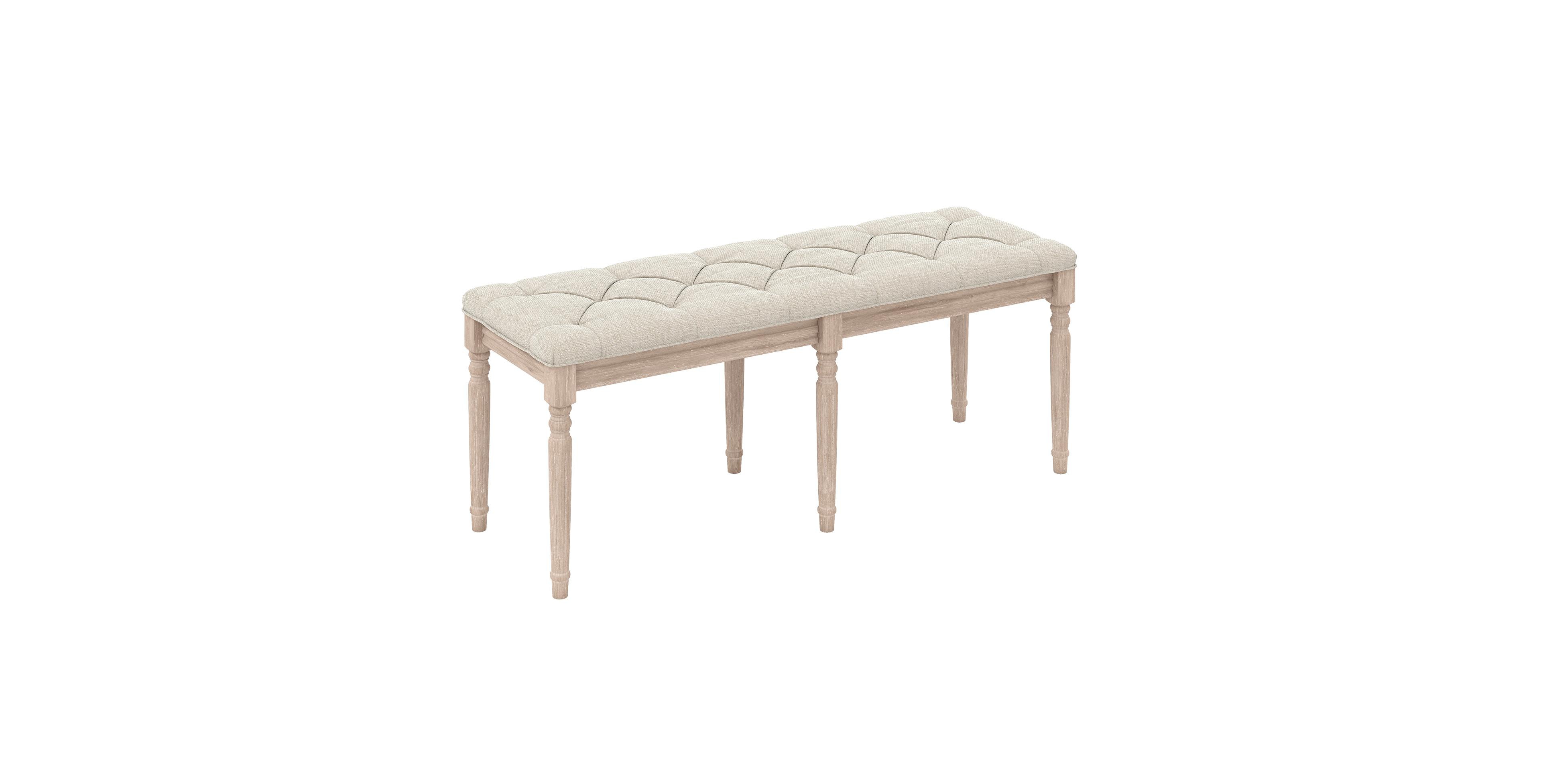 Costway 47.5" End of Bed Bench with Tufted Decoration and Antiqued Legs for Living Room