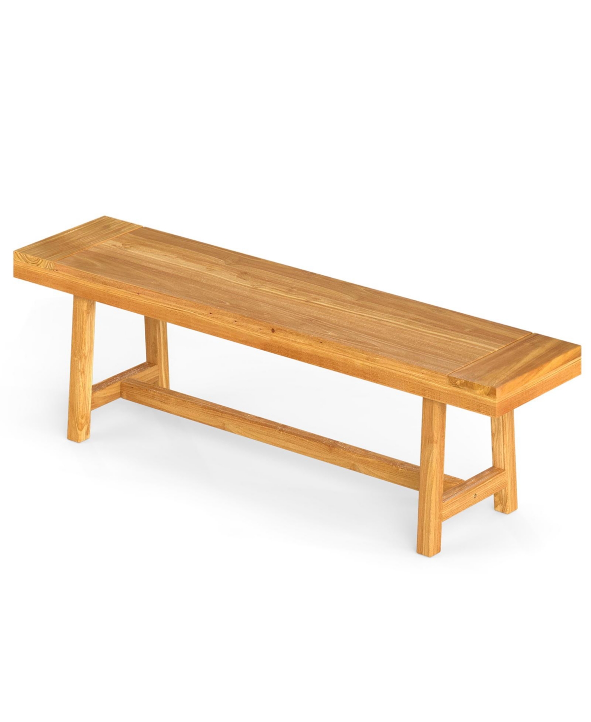 Costway 63 Inch Solid Wood Bench, Rustic Farmhouse Narrow Bench for up to 3 People - Natural