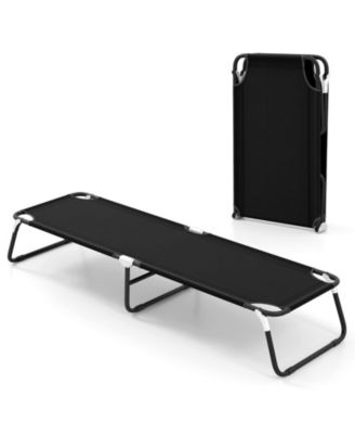 Folding Camping Bed Chaise Lounge Outdoor Portable Military Cot Sleeping Hiking Travel
