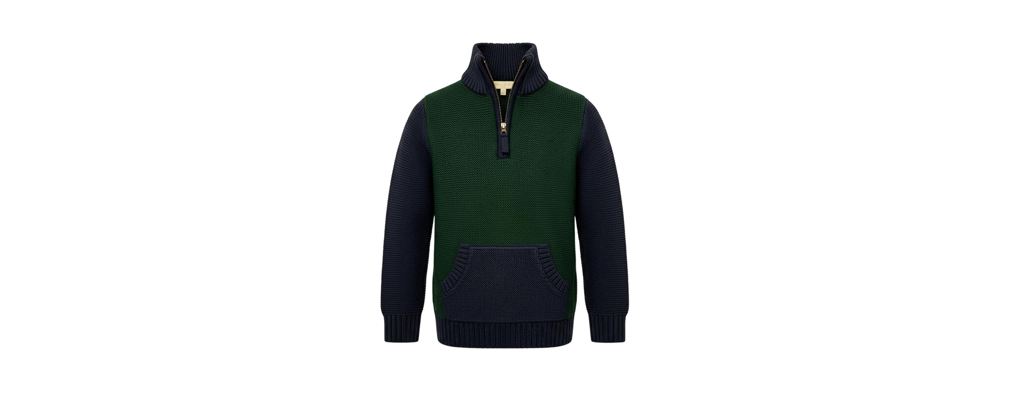 Hope & Henry Toddler Boys (2T-4T)Organic Half Zip Kanga Sweater