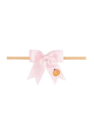 Baby Girls Pumpkin Embroidered Bow Baby Headband