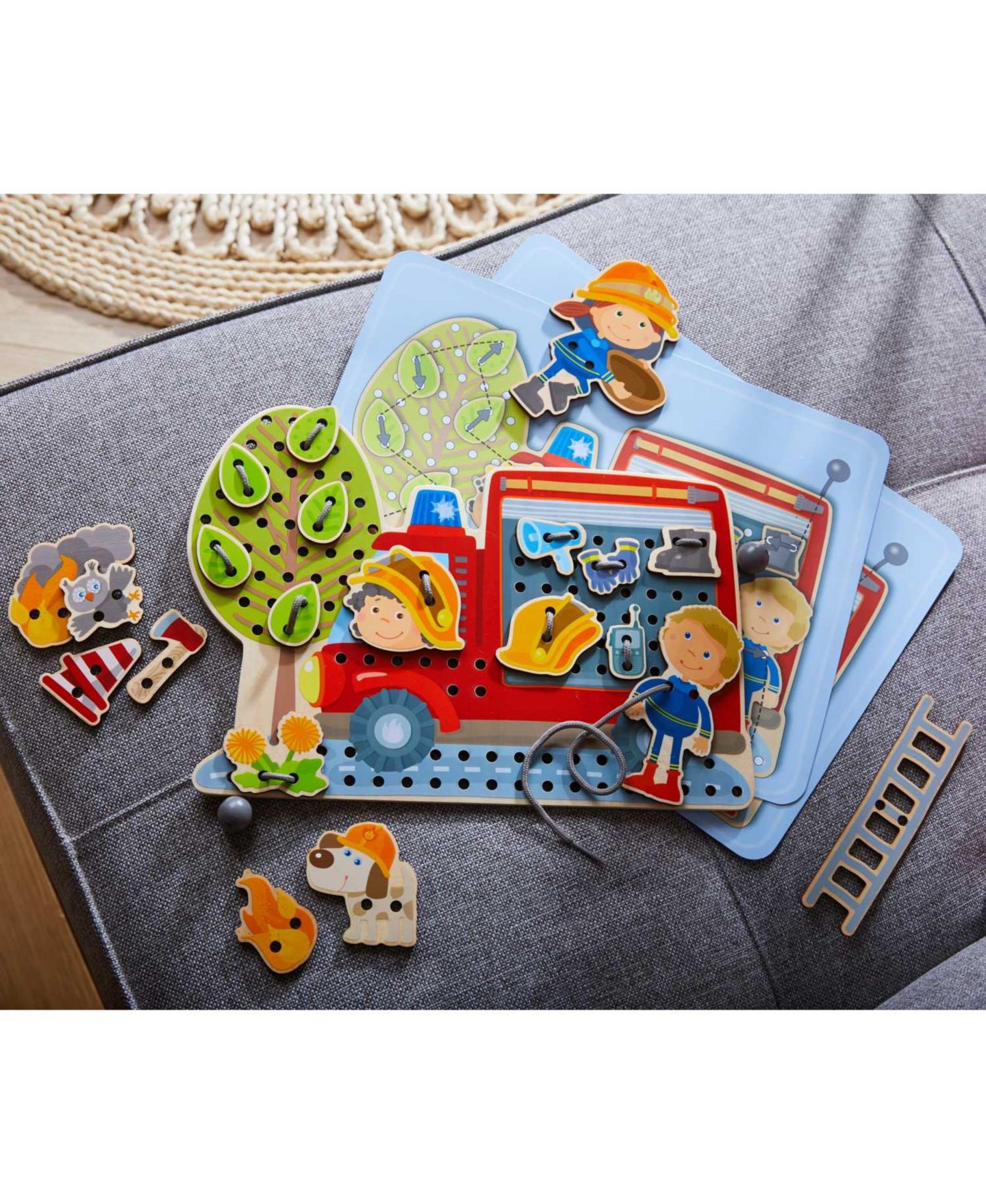 Детские игрушки Haba Fire Engine Rescue Threading Fine Motor Skills 38-Piece Activity, Ages 3+, цвет: Open Miscellaneous — фото 2