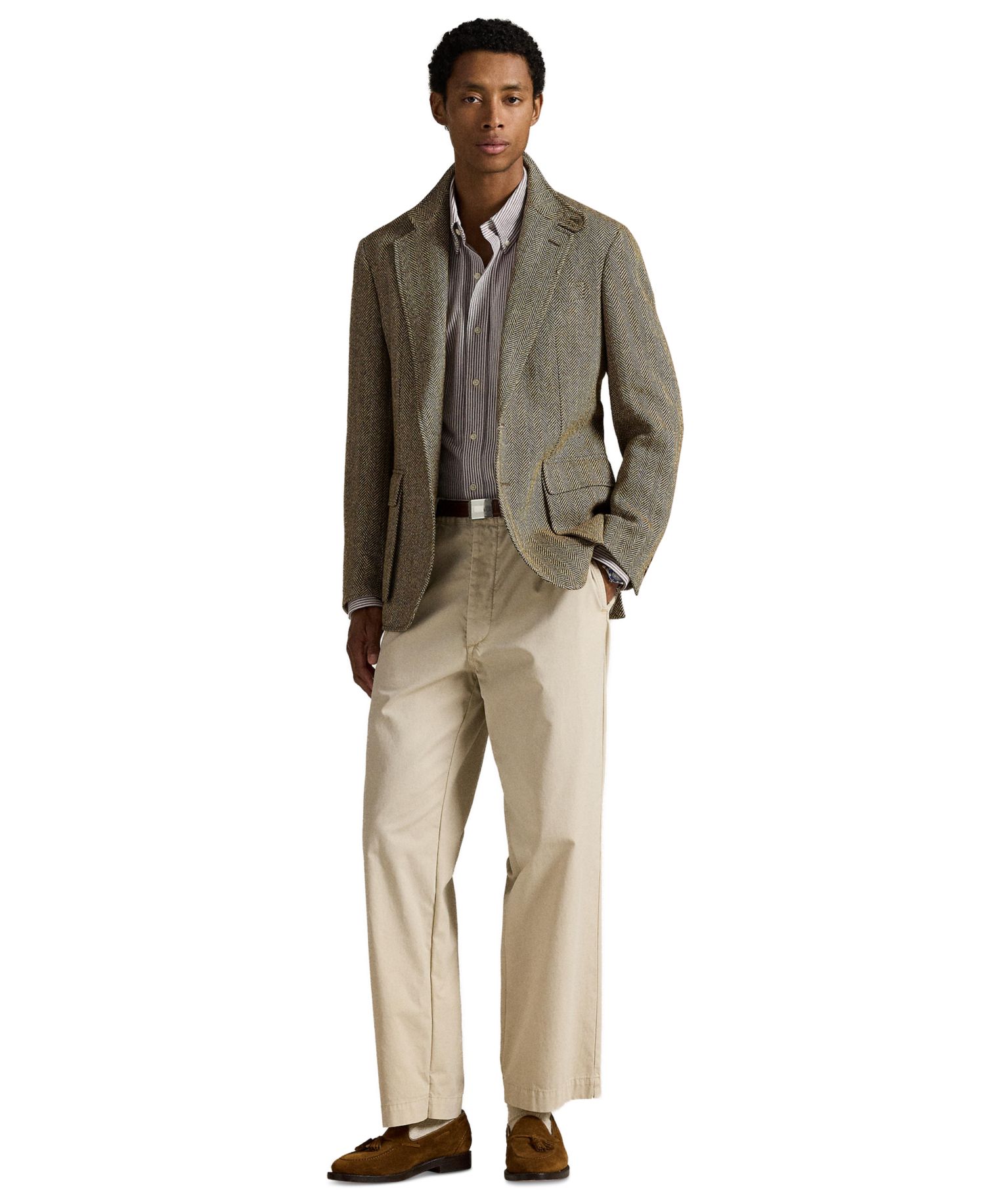 Men's Striped Knit Oxford Shirt