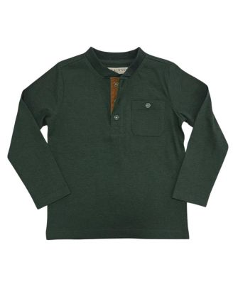 Toddler Boys (2T-4T)Organic Long Sleeve Henley Pocket Tee