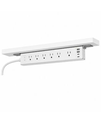 360 Mountable Flat-Plug 6-Outlet Surge Protector for USB-A and USB-C Devices