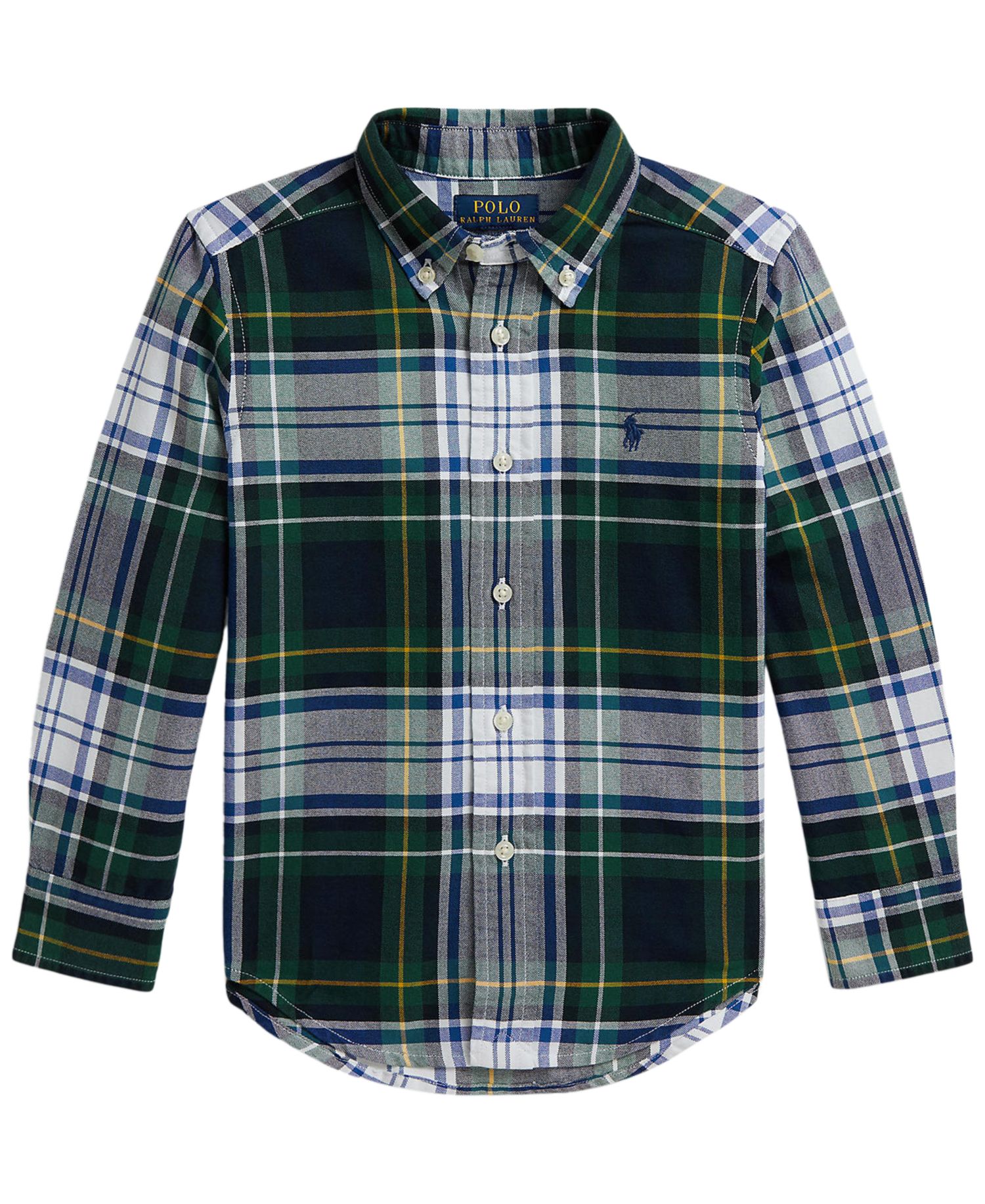 Boys' 2T-7 Plaid Cotton Oxford Shirt