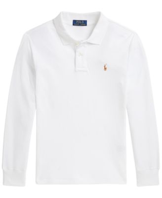 Boys' 8-20 Soft Cotton Long-Sleeve Polo Shirt