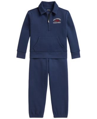 Boys' 2T-7 Polo Sportsman Fleece Sweatshirt and Pants, 2-Piece Set