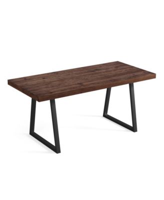 63" Industrial Dining Table for 4-6 with Solid Wood