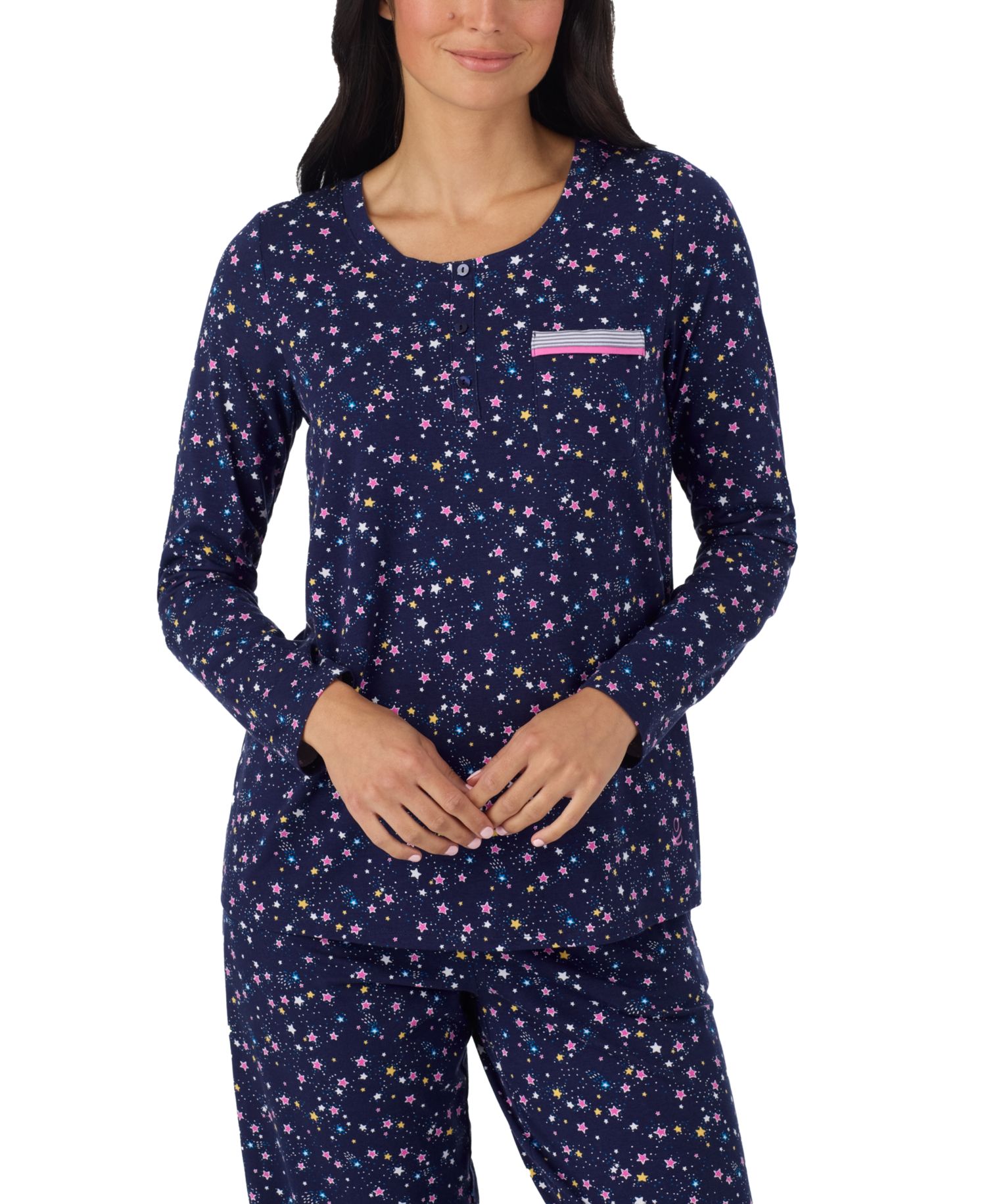 Women's Long-Sleeve Crewneck Print Pajama Set