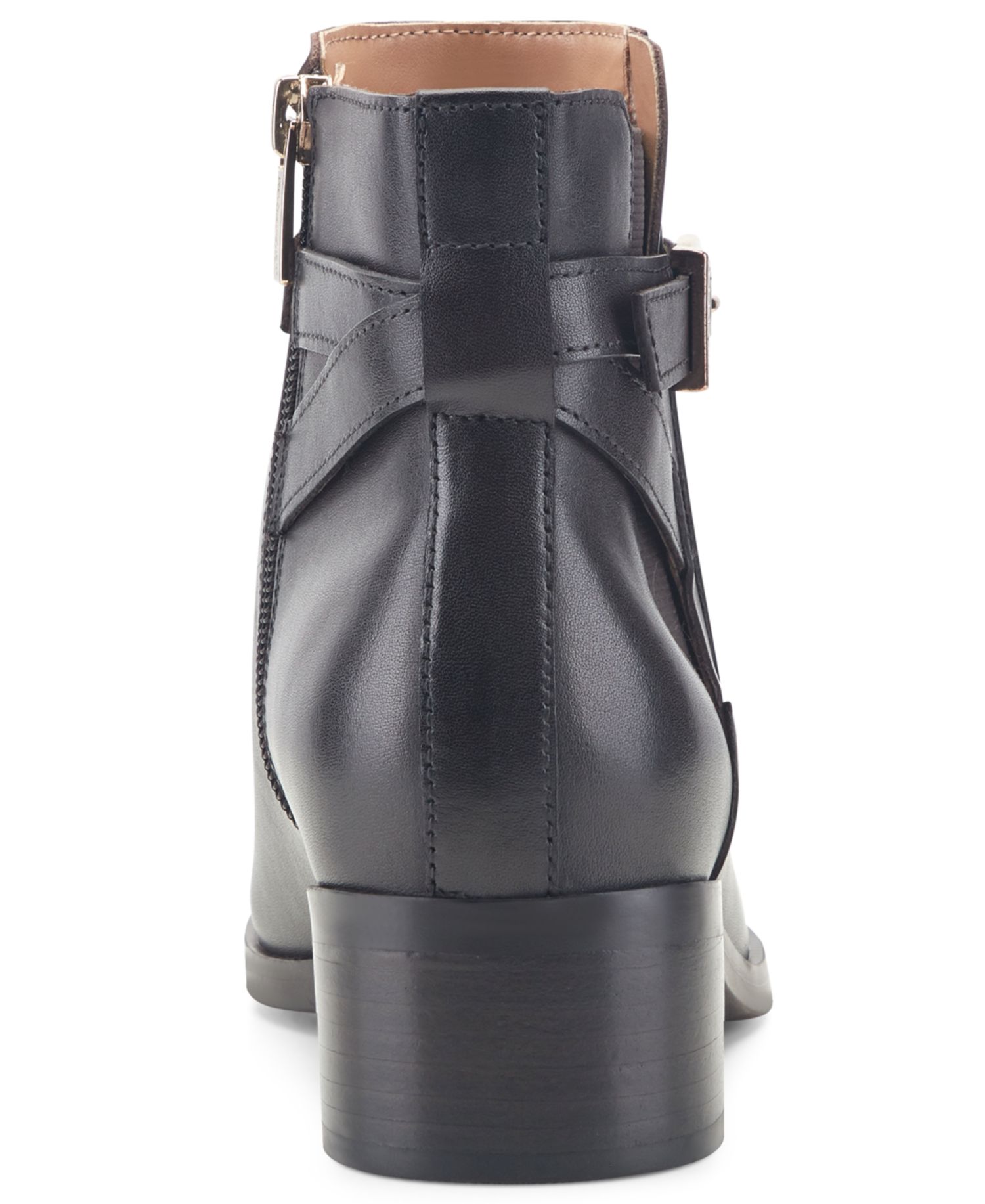 Women's Teegan Leather Side Gore Block Heel Booties