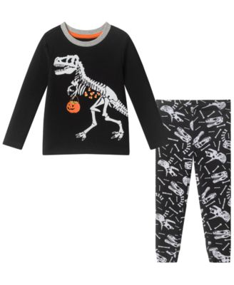 Toddler Boys' 2T-4T Skeleton Dino Print Pajamas, 2-Piece Set