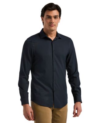 Men's Slim-Fit Stretch Solid Button-Down Twill Shirt