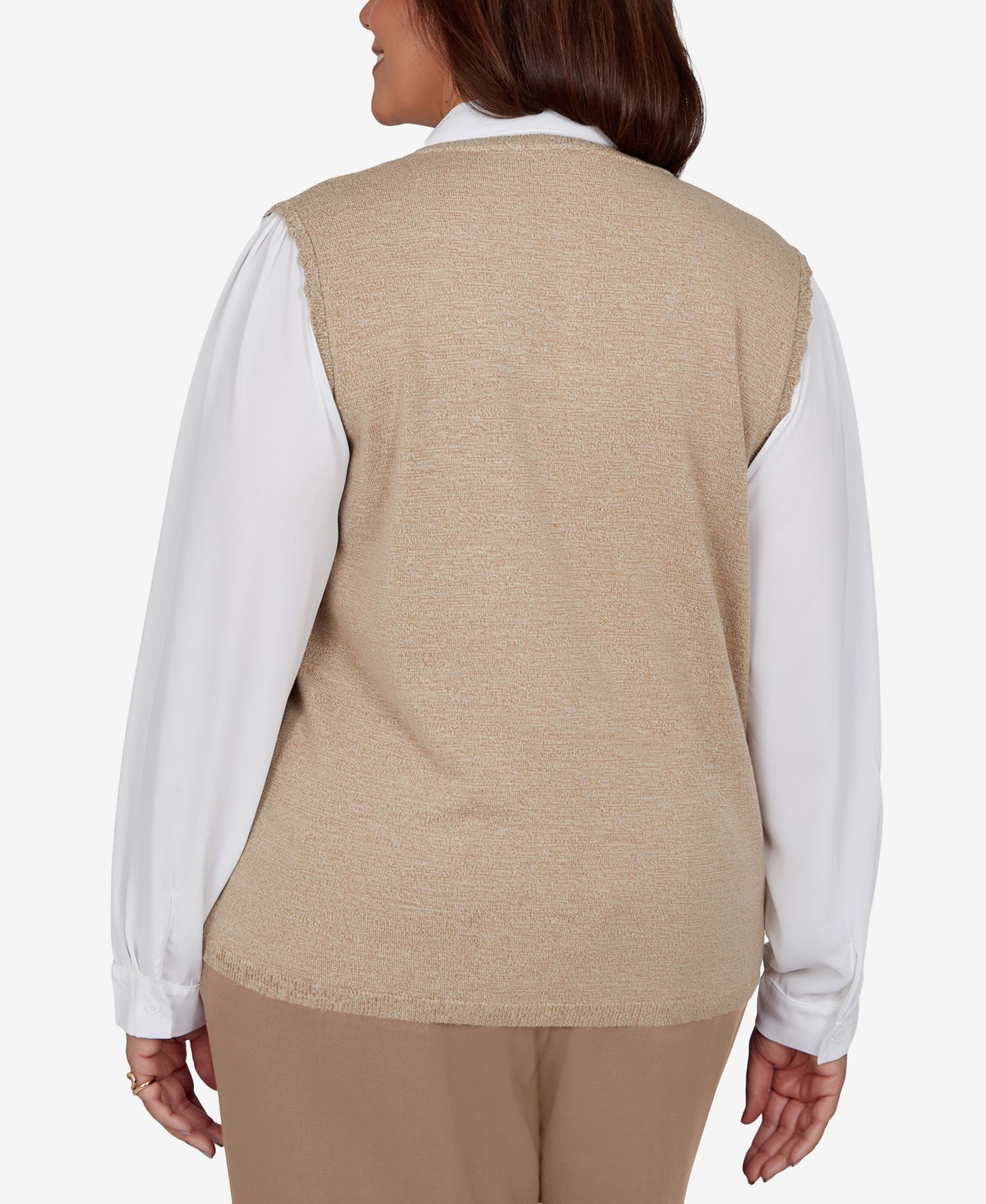 Plus Size Union Square Two-in-one Embroidered Sweater