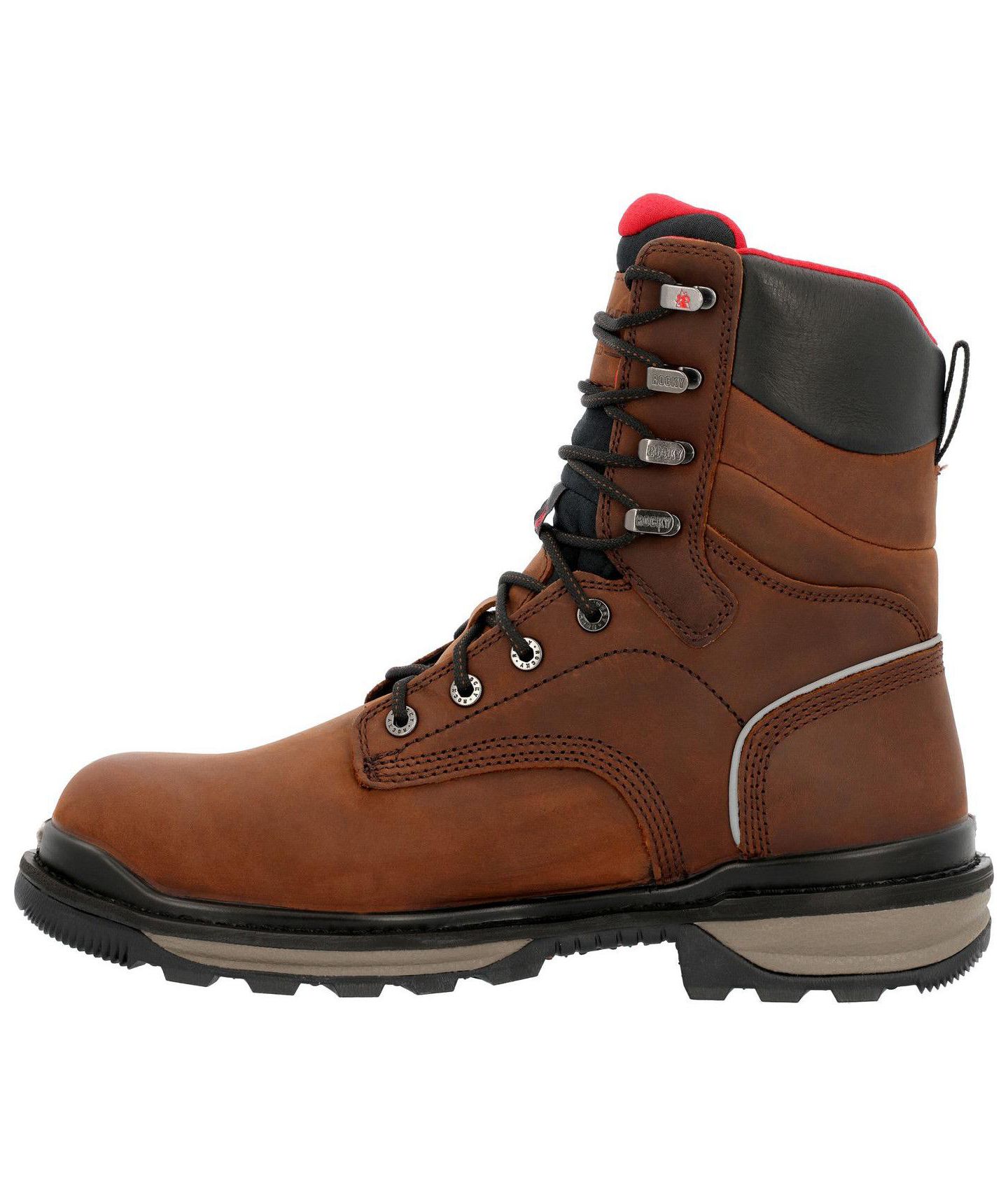Мужские ботинки ROCKY Rams Horn Waterproof Composite Toe Work Boot, цвет: Коричневый — фото 5