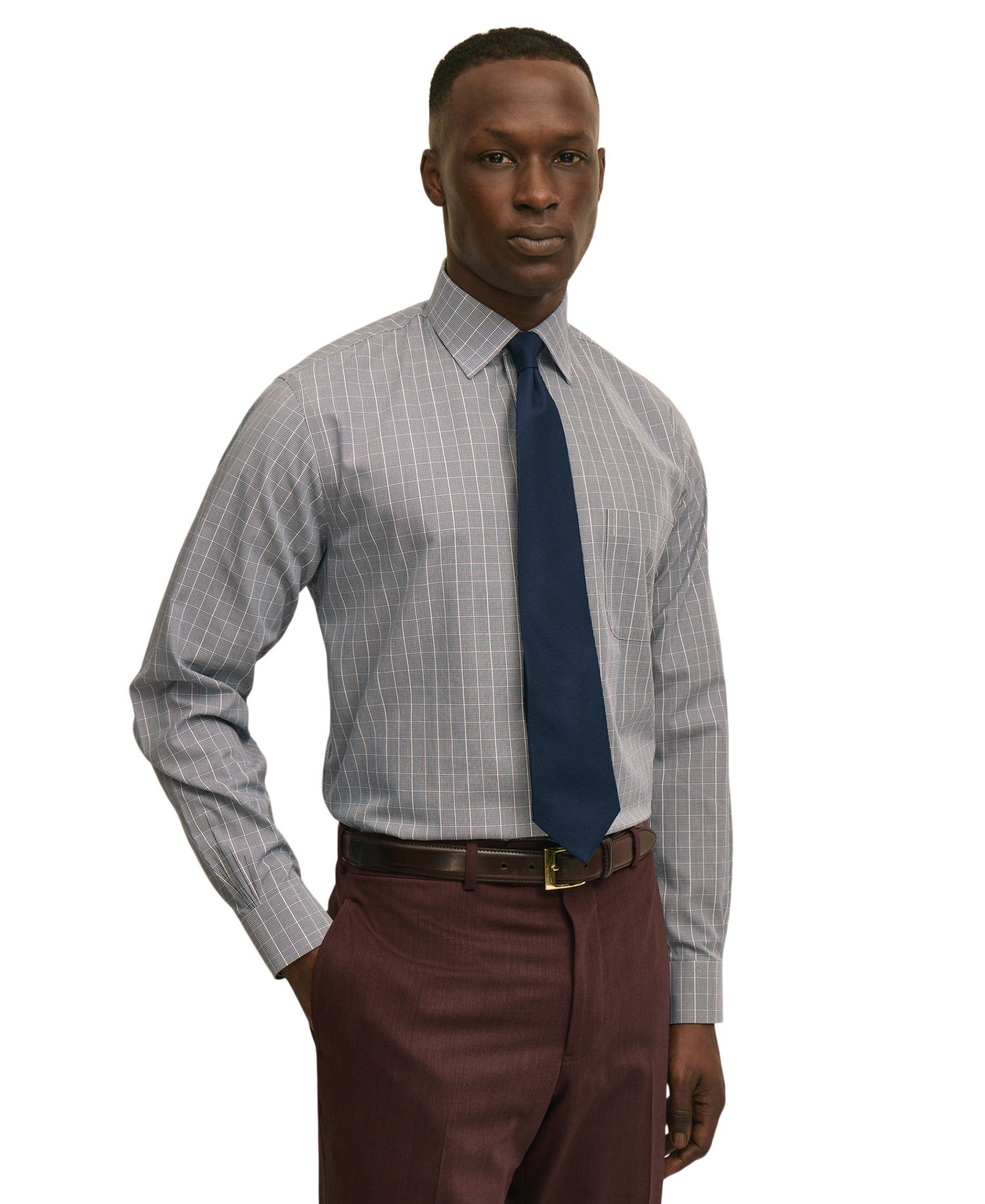 Men's Spread Collar Dress Shirt
