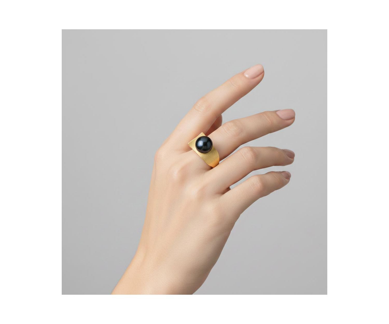 Chic 14K Gold Plated Genuine Freshwater Pearl Statement Ring