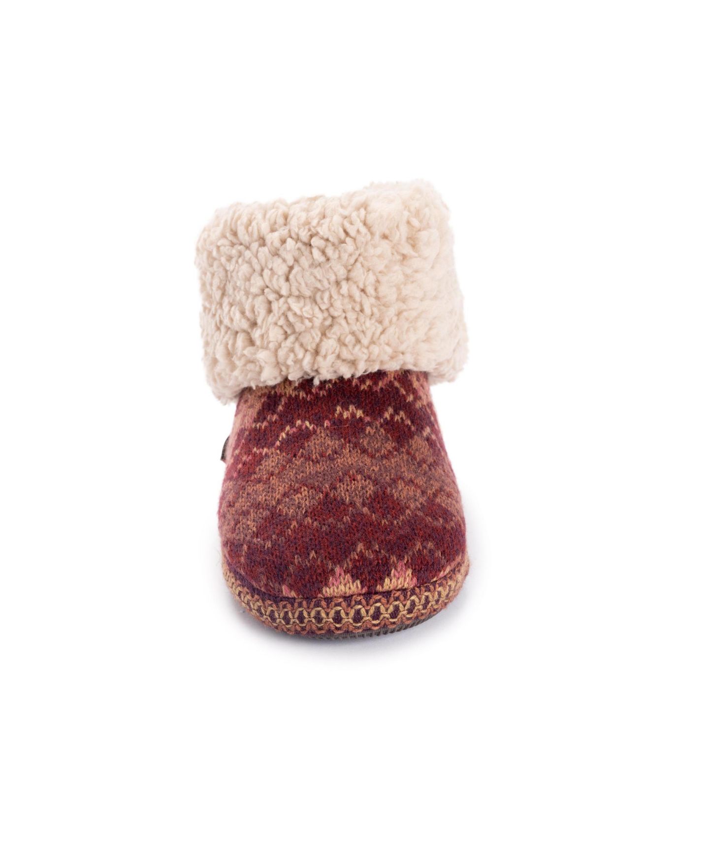 Женские тапочки MUK LUKS Melinda Cuff Boot Slippers, цвет: Ягодный красный — фото 5