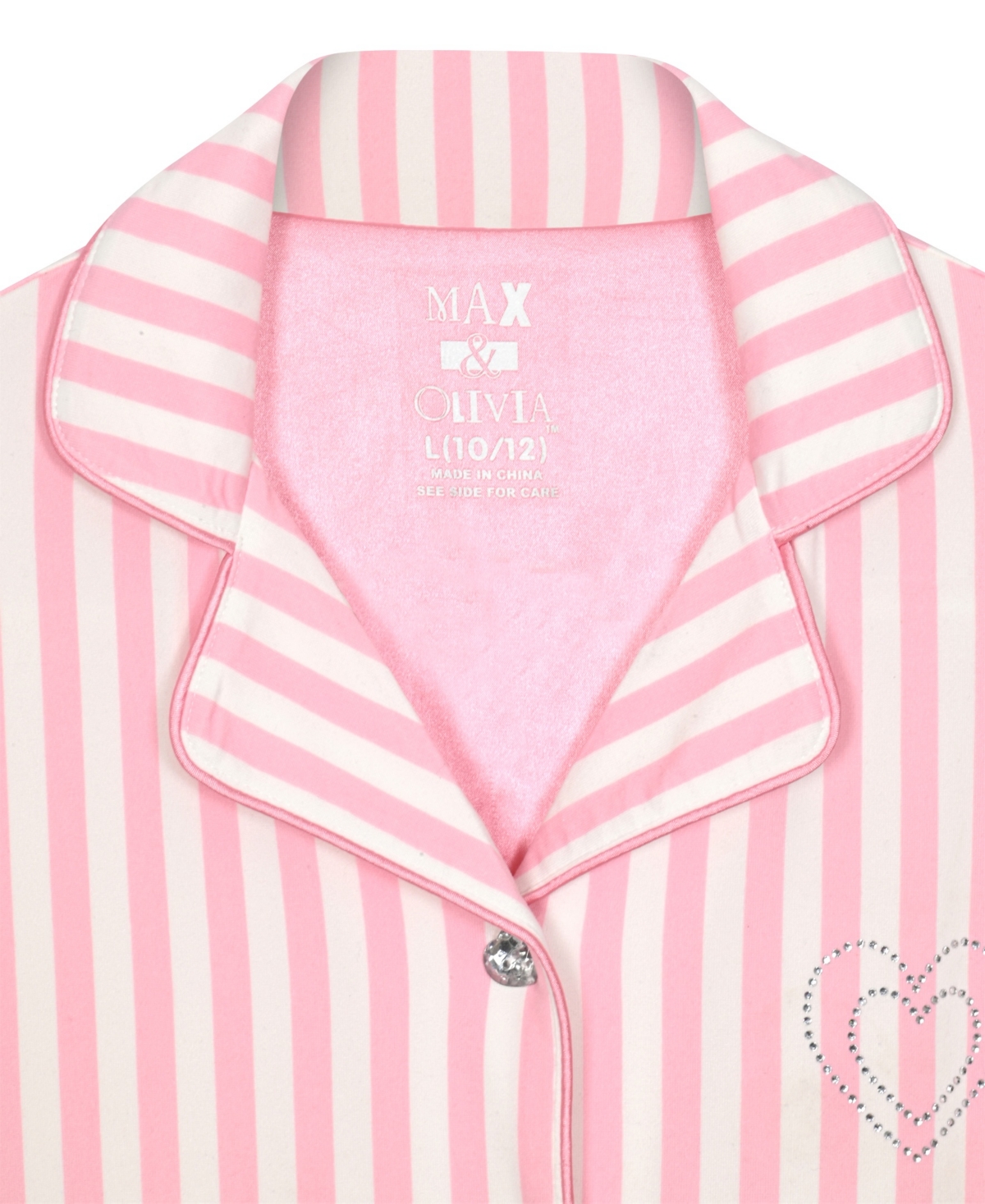 Max & Olivia Girls' 5-16 Milky Print Pajama, 3-Piece Set