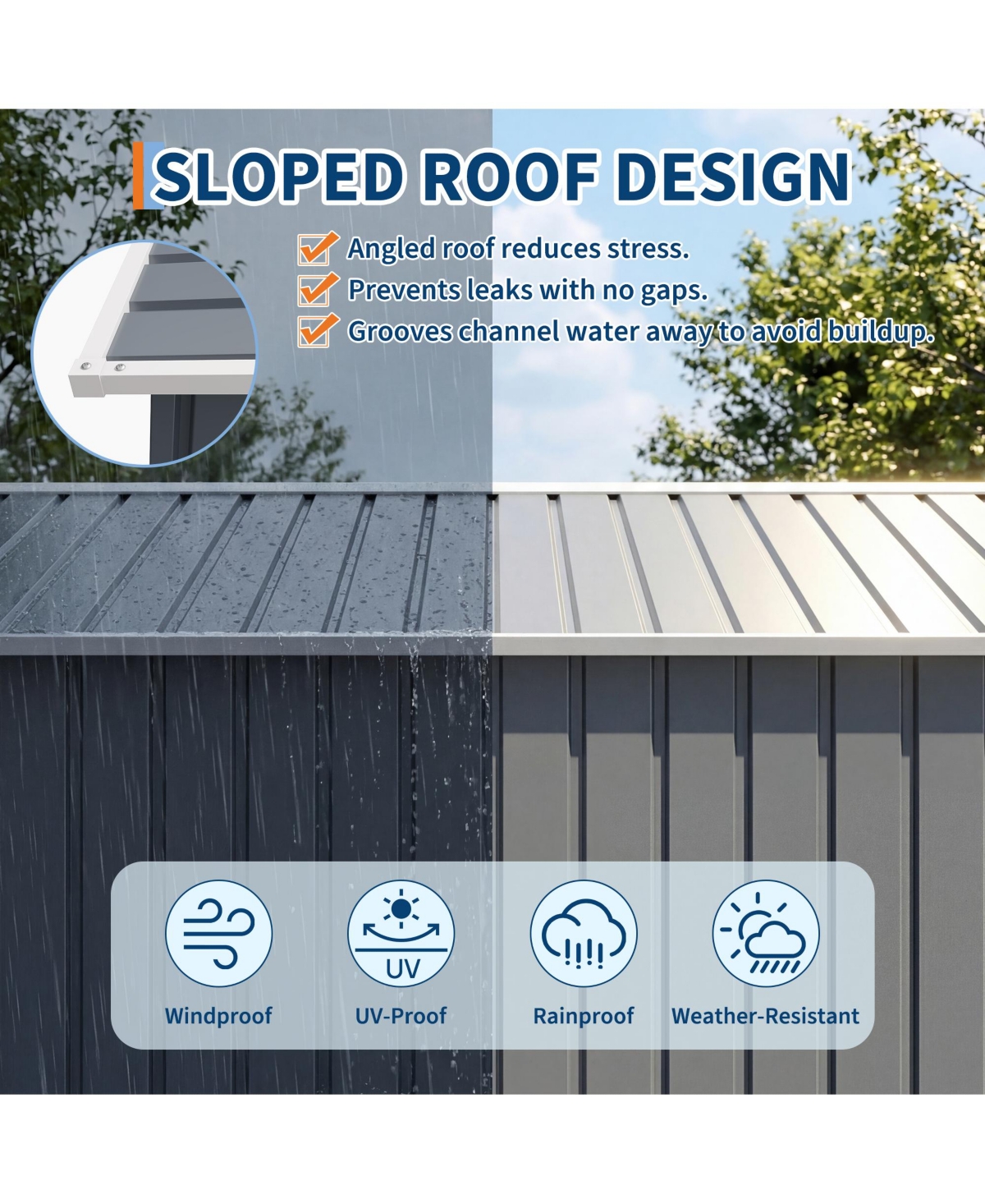 6' x 4' Metal Tool Shed with Gable Roof and Double Doors, Outdoor Storage Shed for Garden Patio Backyard, Gray
