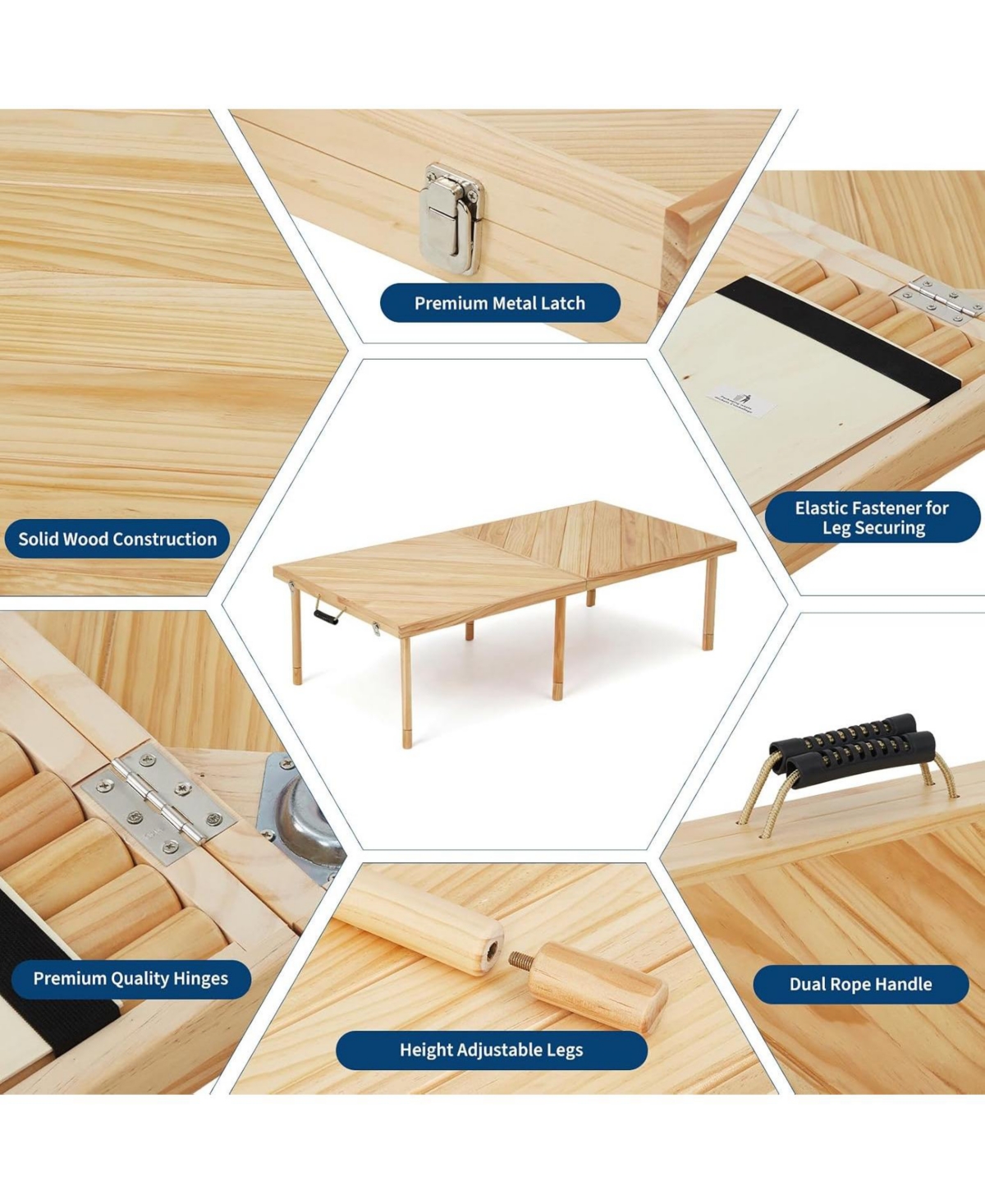 60"x30" Wood Folding Picnic Table