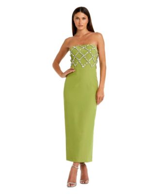 Women's Ieena Strapless Crystal-Embellished Column Midi Dress