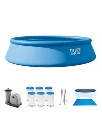 18' x 48" Inflatable Above Ground Pool Set with Filter Cartridges (6 Pack)