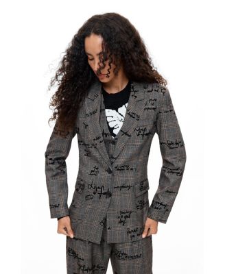 Women's Checkered blazer lettering