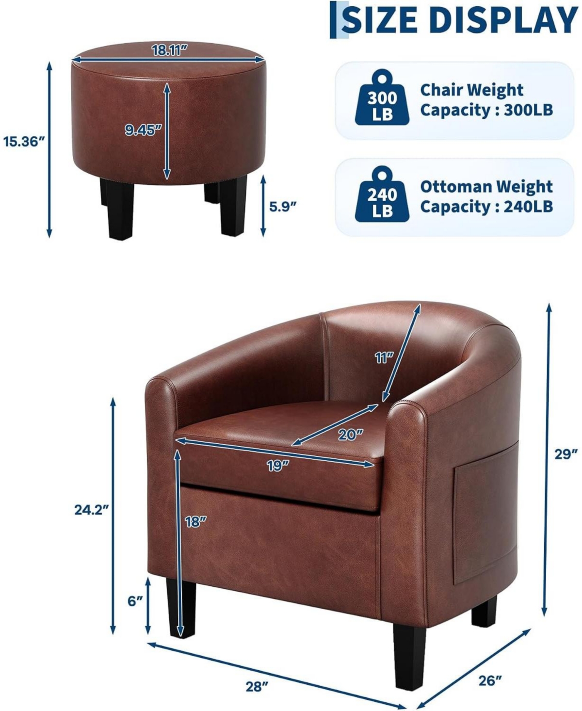 Chair and Ottoman Set