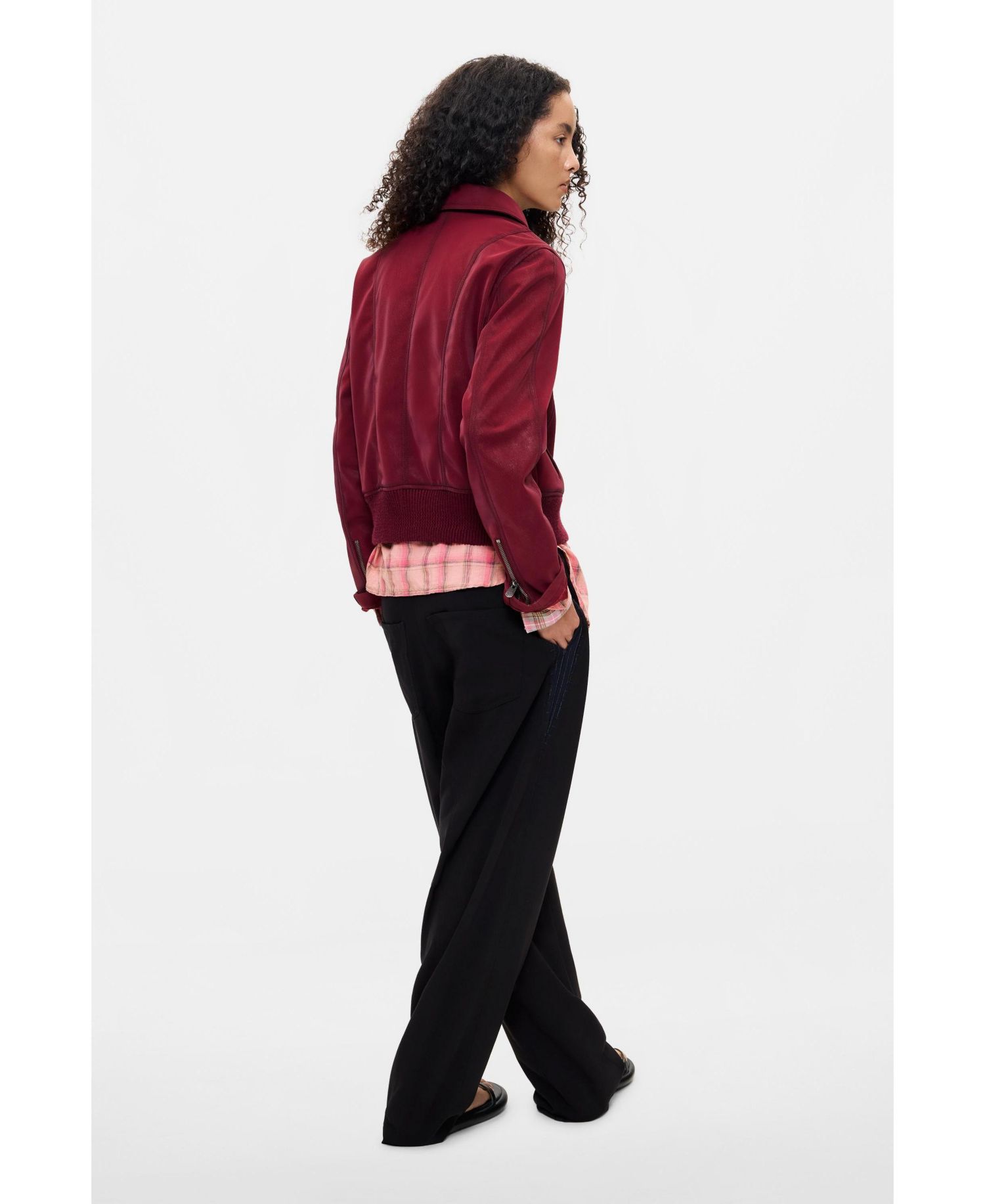 Women's Polyurethane Bomber Jacket