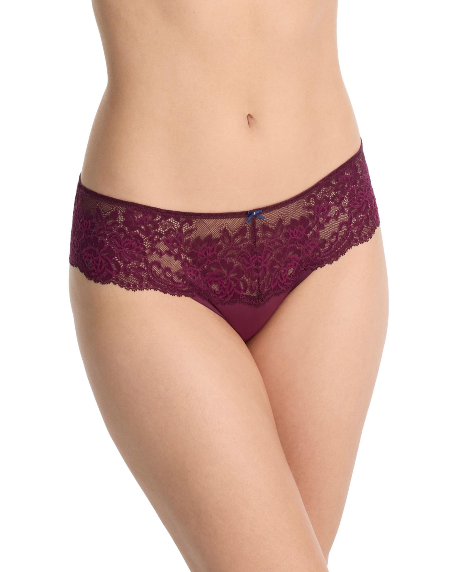 Floral-Print Low-Rise Captivate Lace Bikini Panty