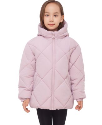 Girls' Charlotte Diamond Quilted Hooded Puffer Jacket, Size 4-18