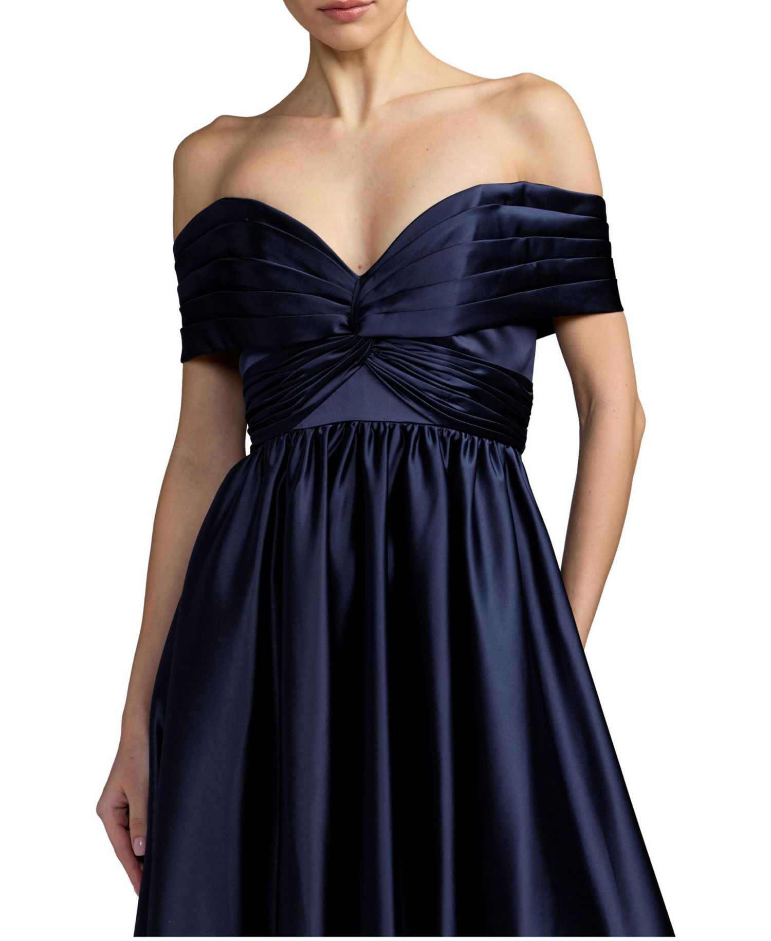 Women's Draped Sleeve V Neck Gown