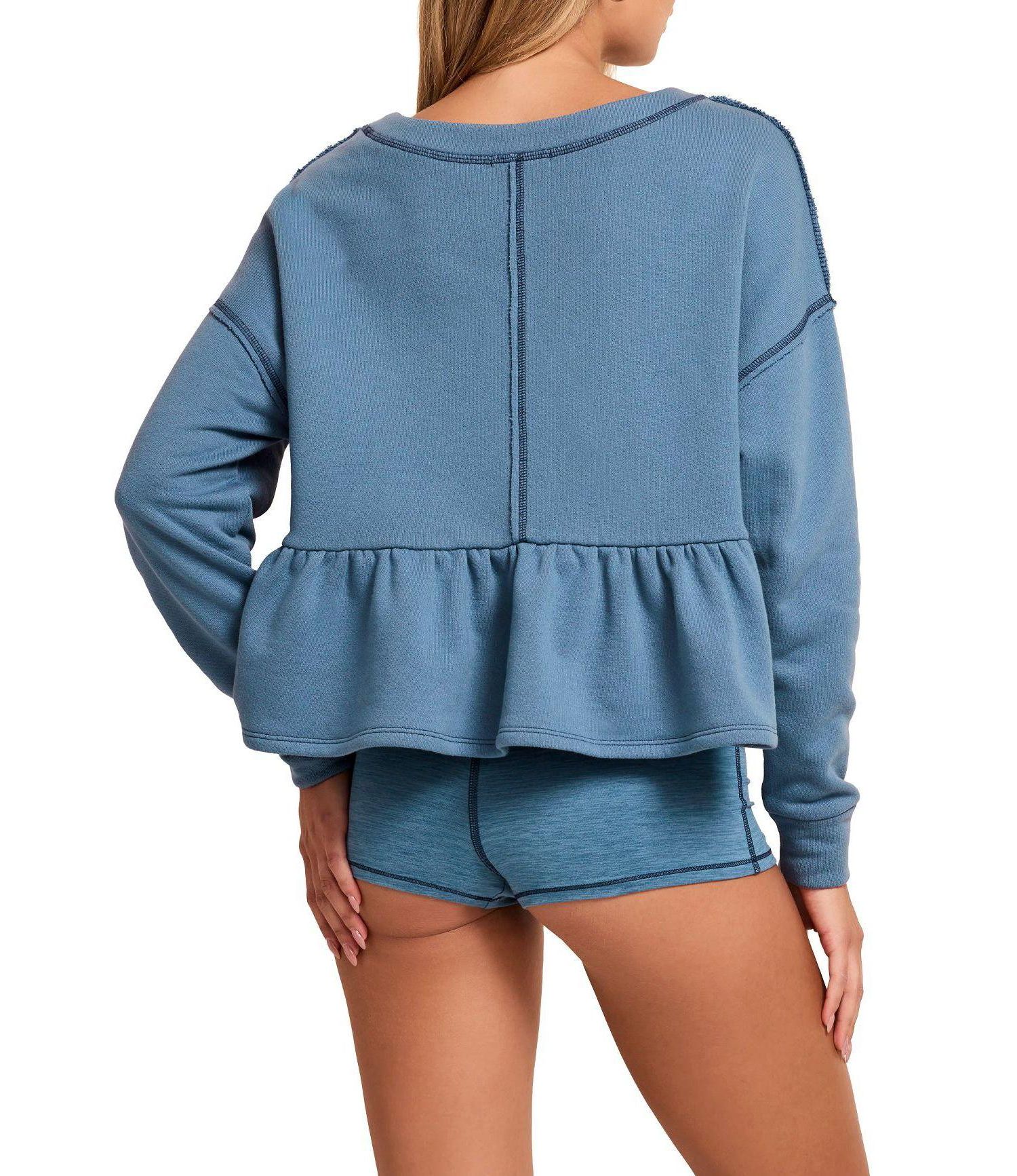 Women's Norma Long-Sleeve Peplum Sweatshirt and Shorts Set