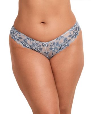 Plus Size Mellody Brazilian Floral-Print Lace Panty