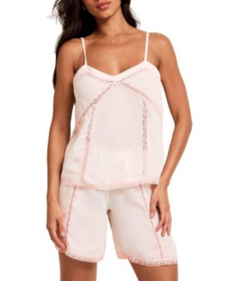 Women's Aniella Floral Lace-Trim Cami and Bermuda Shorts Set