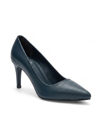 Forever and Always Shoes Women's Clyde Leather Stiletto Pointed Toe Pump