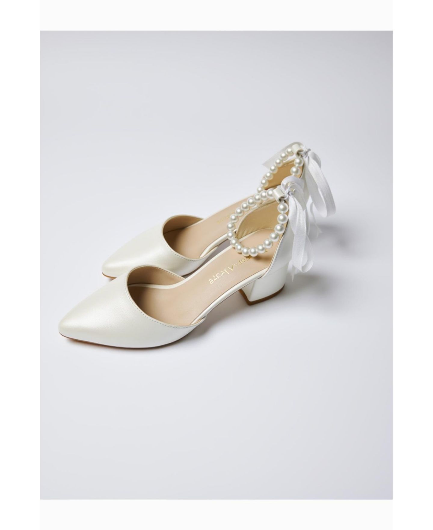 Женские туфли Forever & Always Shoes Evania Block Heel Wedding, цвет: Слоновая кость — фото 5