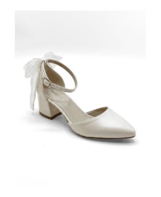 Forever and Always Shoes Women's Rosavelle Pointed Toe Block Heel Bridal Sandal