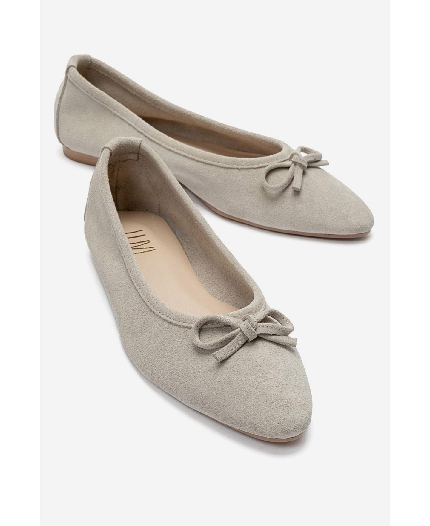 Женские балетки Forever & Always Shoes Umiel Leather Bow Ballet Flat, цвет: Бежевый замшевый — фото 3