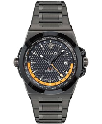 Men's Greca Reaction GMT IP Yellow Gold Stainless Steel Bracelet Watch 41mm