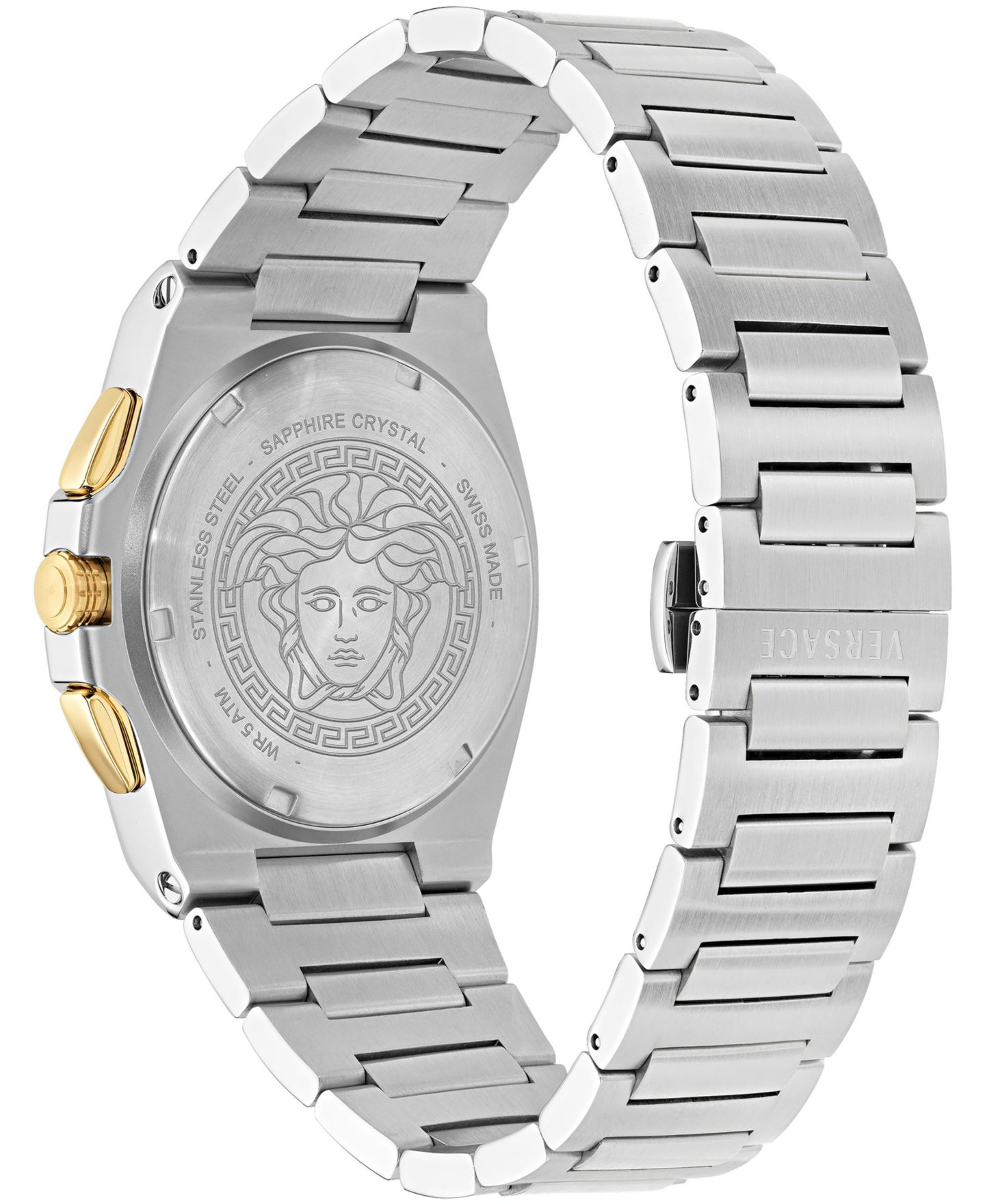 Мужские часы Versace Tolomeo Chrono Two-Tone Stainless Steel Bracelet Watch 40x49mm — фото 3