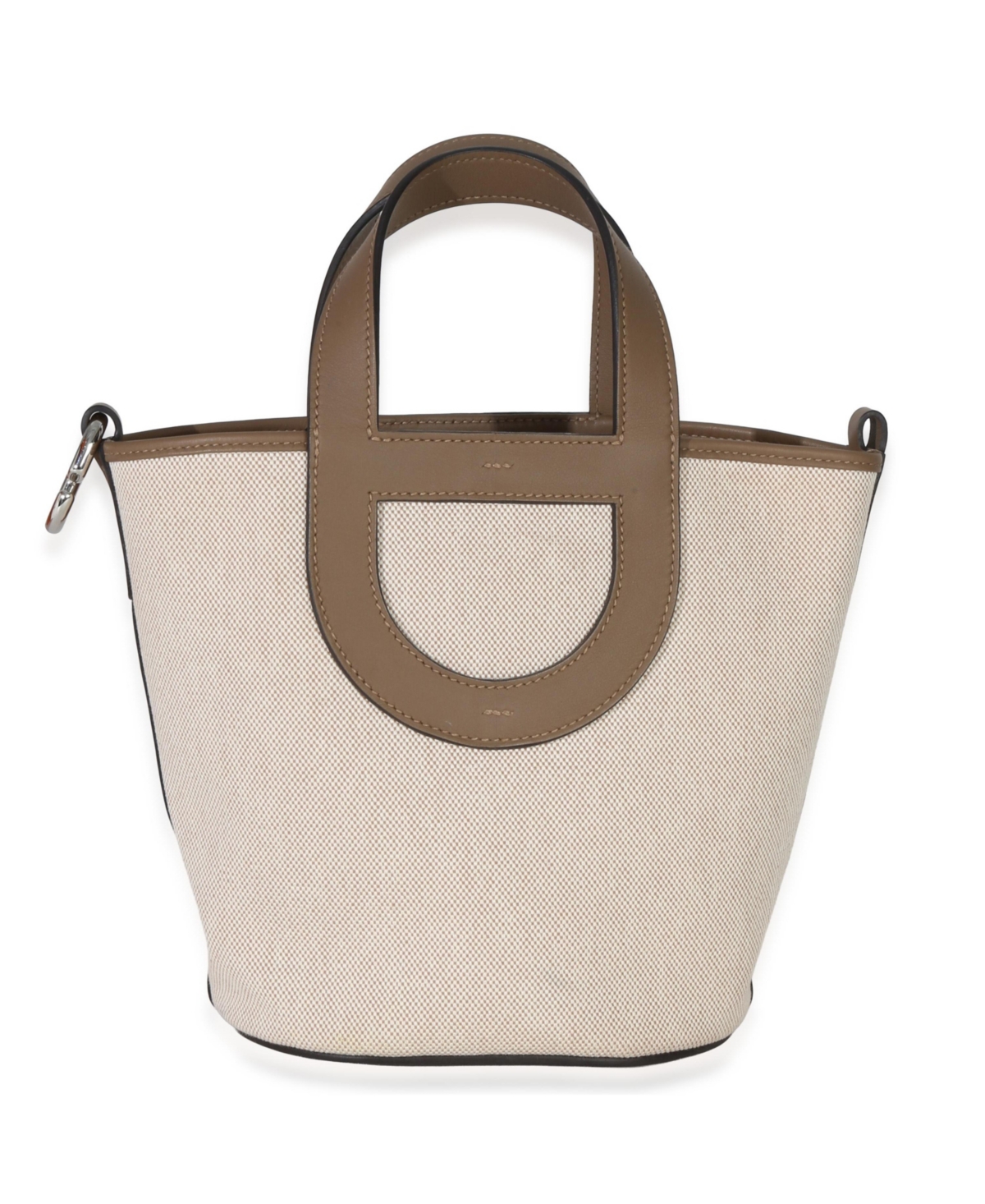Pre-Owned HERMES Toile H Swift Ecru Beige De Weimar In-The-Loop 18 Phw
