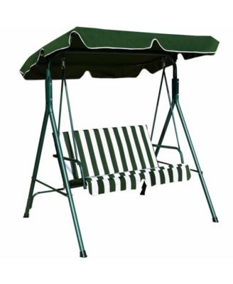 Loveseat Cushioned Patio Steel Frame Swing Glider