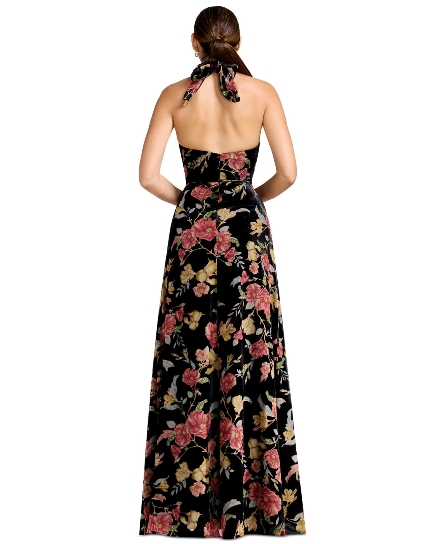 Women's Halter Column Floral Dress