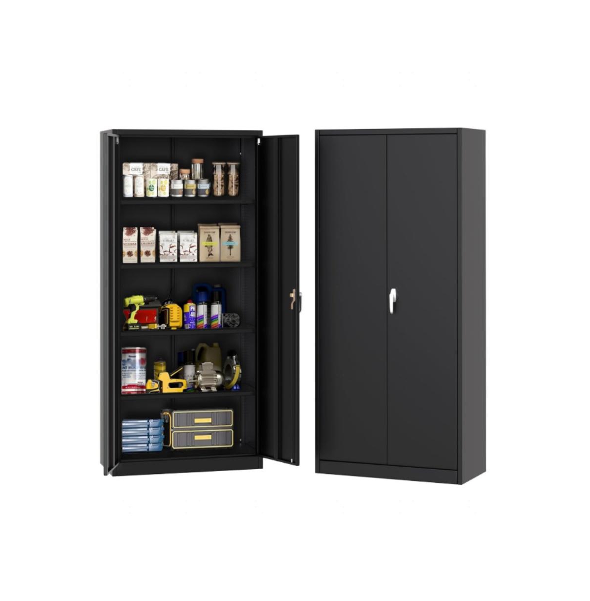 gaomon 71 Inch Tall 2 Door Metal Storage Cabinet with 4 Adjustable Shelves Coated Cold Rolled Steel