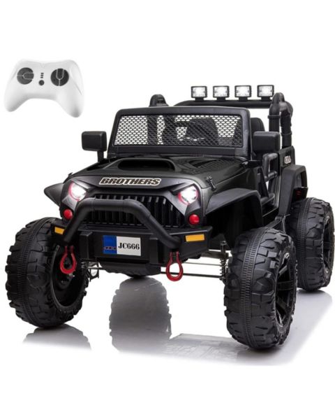 Детская игрушка YOBTOP 12V Remote Control 2-Seat Electric Ride-On Truck, 100 Lbs. Capacity, Ages 5+, цвет: Чёрный