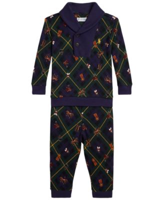 Baby Boys' Plaid Sweatshirt and Pants, 2-Piece Set