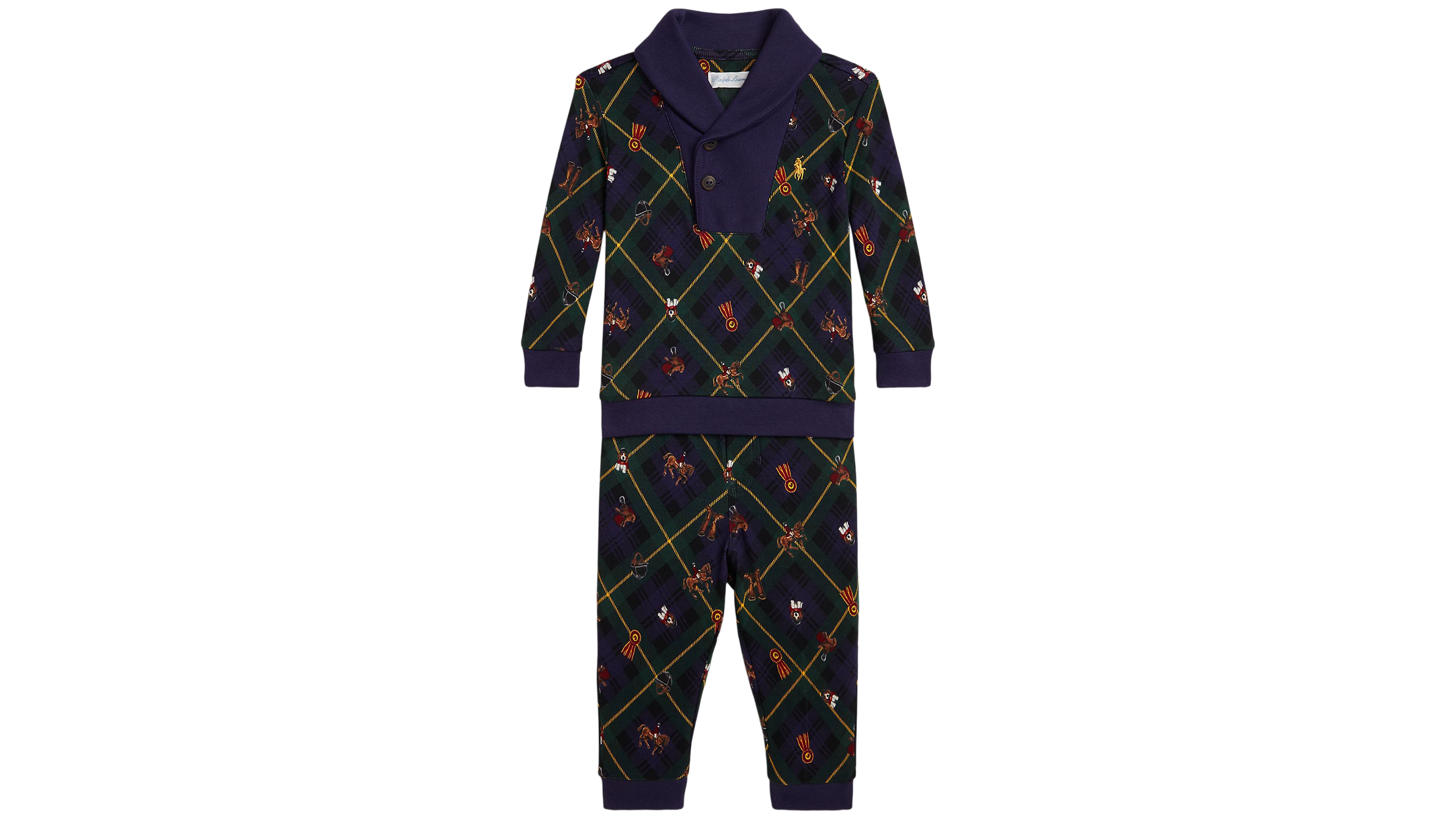 Polo Ralph Lauren Baby Boys' Plaid Sweatshirt and Pants, 2-Piece Set